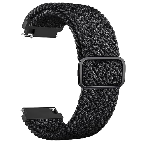 Amzpas für 20mm 22mm Armband Nylon Uhrenarmband mit Schnellverschluss Geeignet Sport Ersatzarmband 20mm 22mm für Damen Herren (20mm, Schwarz) von Amzpas