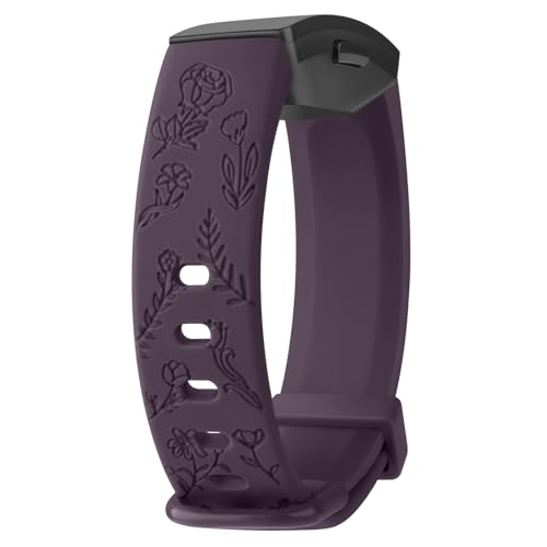 Vancle Armbänder mit Blumengravur, kompatibel mit Fitbit Inspire 2, für Damen und Herren, weiches, atmungsaktives Silikon-Armband, Ersatzband für Fitbit Inspire 2 / Inspire HR / Inspire / Ace 2 von Amzpas