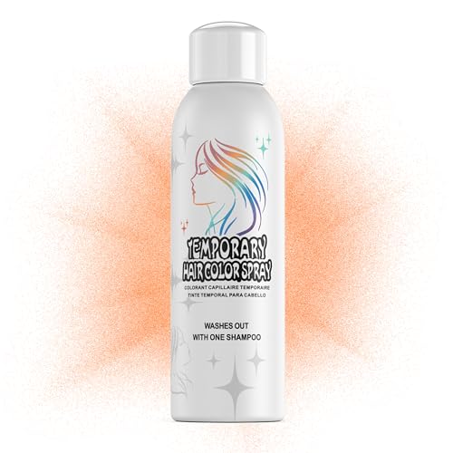 Amzsudy Temporary Hair Color Spray für Männer Frauen, Instant Coloring Farbstoff Alternative, nicht klebrige & sanfte Formel, waschbar, Halloween, Cosplay, Party, Kostüm Make-up (Orange, 150ml) von Amzsudy