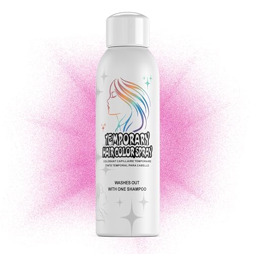 Amzsudy Temporary Hair Color Spray für Männer Frauen, Instant Coloring Farbstoff Alternative, nicht klebrige & sanfte Formel, waschbar, Halloween, Cosplay, Party, Kostüm Make-up (Pink, 150ml) von Amzsudy