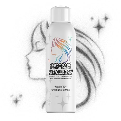 Amzsudy Temporary Hair Color Spray für Männer Frauen, Instant Coloring Farbstoff Alternative, nicht klebrige & sanfte Formel, waschbar, Halloween, Cosplay, Party, Kostüm Make-up (schwarz, 150ml) von Amzsudy