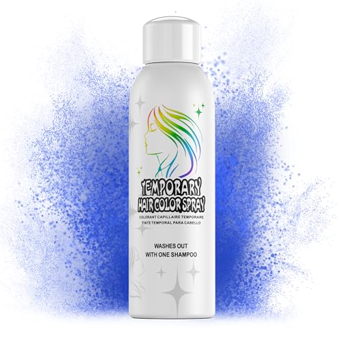 Temporäres Haarfärbespray für Erwachsene – Sofortige Blau-Farbalternative | Nicht klebend, waschbar & sanfte Formel | Für Partys, Halloween, Kostüme (150 ml) von Amzsudy