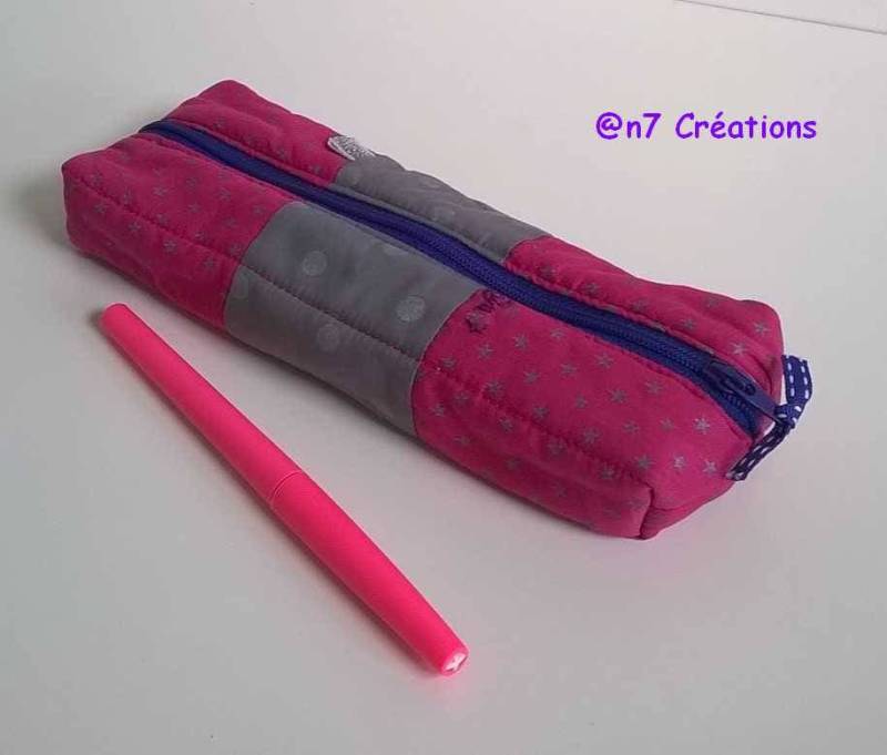 Federmäppchen Mit Sternen in Grau Und Rosa von An7creations7