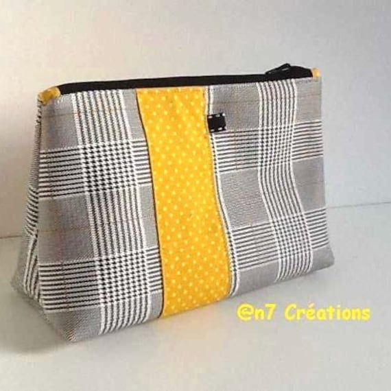 Gelbe Kosmetiktasche Mit „Prince Of Wales"-Motiv von An7creations7