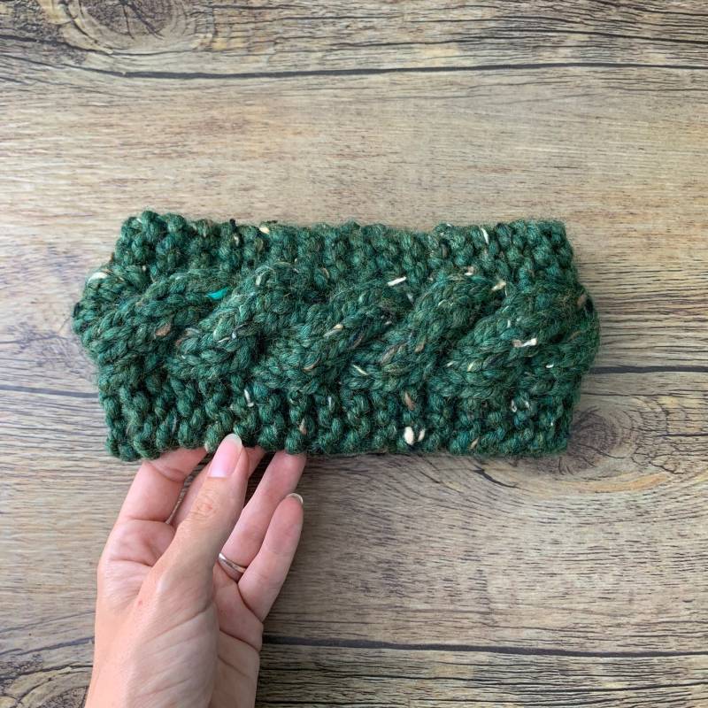 Made To Order Kelly Es Mountain Strick Wolle Ohrwärmer - Erwachsene Kabel Damen Winter Stirnband Chunky von AnAppleADayHandmade