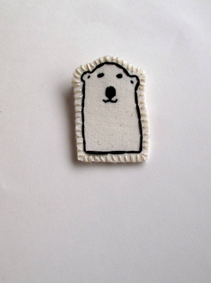 Eisbär Brosche Hand Bestickt Befestigt Auf Karte Für Valentinstag Kinder Schmuck Partei Gefälligkeiten von AnAstridEndeavor