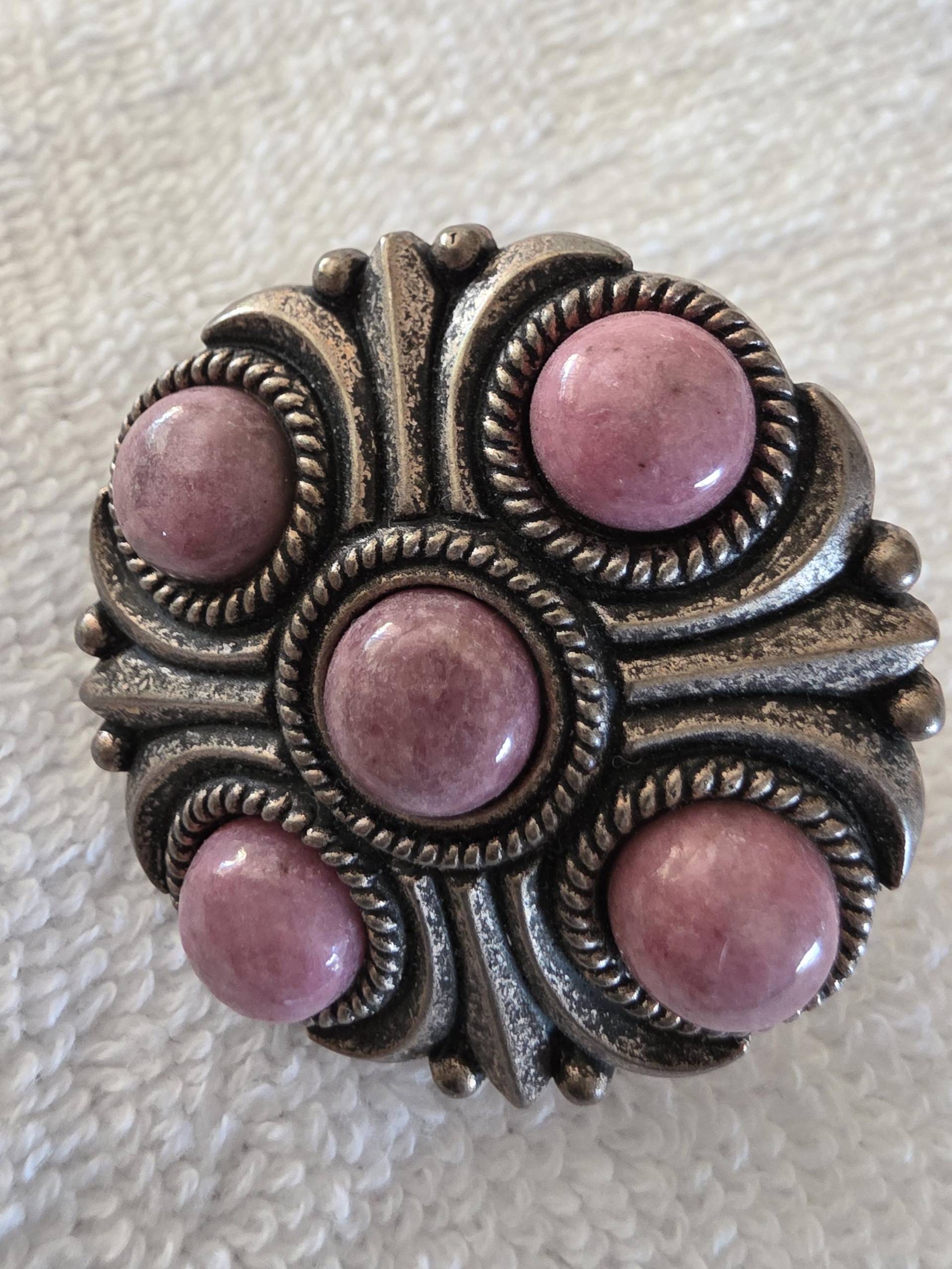 Großer Rosa Rhodonit Stretch Ring von AnDBling