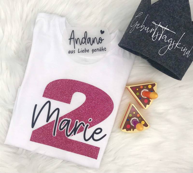 Geburtstag | Kinder T-Shirt Personalisiert Geburtstagsshirt Wunschzahl & Name Birthday von AnDaNo10