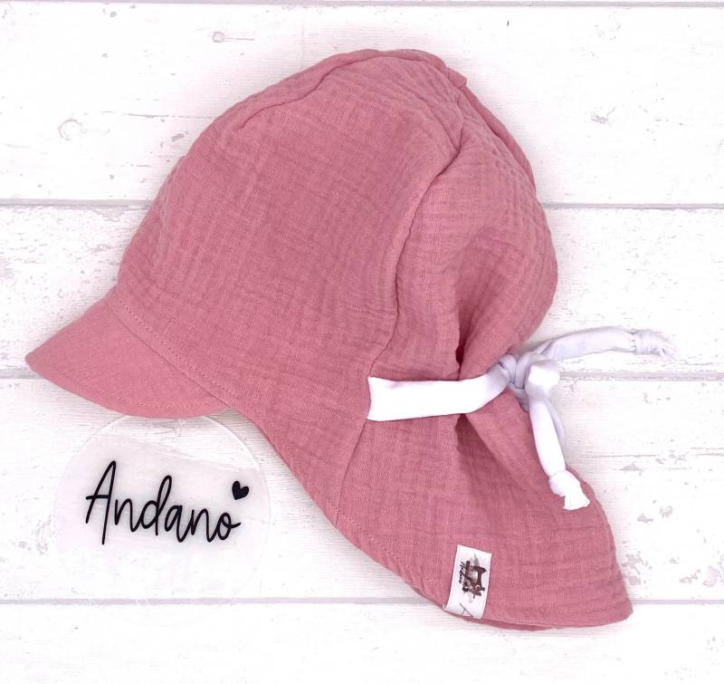 Musselin Baby-/Kinder Schirmmütze | Musselinhut Musselinmütze Sommermütze Aus von AnDaNo10