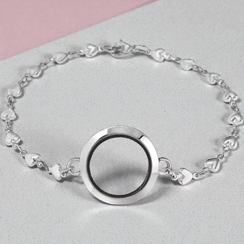 Personalisierte 25 Mm Und 30 Edelstahl Living Memory Floating Charm Herz Medaillon Armband von AnEyeForCreating