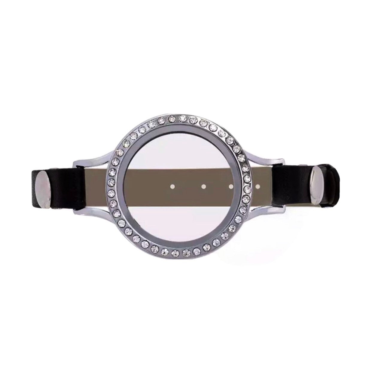 Edelstahl-Bügel 30 Mm Oder 25 Strass Glas Wohngedächtnis Floating Charm Locket Armbänder Edelstahl-Bügel 30 Mm Oder 25 Strass Glas Wohngedächtnis Floating Charm Locket Armbänder von AnEyeForCreating