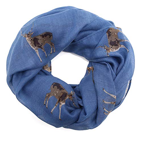 AnJuHoPa Halstuch Loop Schal Schlauchschal Bilder vonTier Pferdmotiv gewebt Viskose frische Farben Damen von AnJuHoPa
