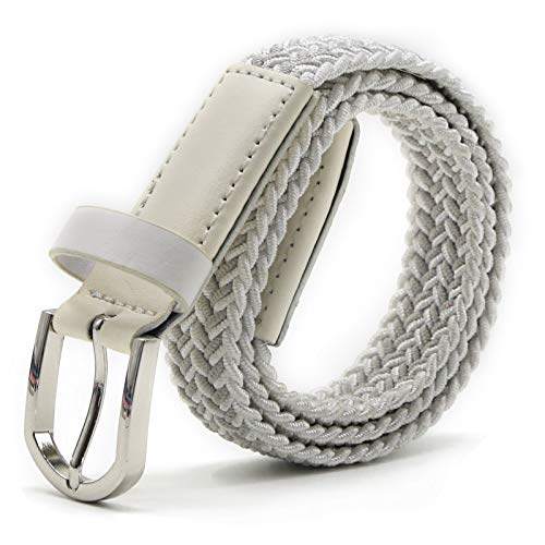 AnJuHoPa Mehrfarbiger elastischer Gürtel für Jungen und Mädchen 2,5 cm breit und 80 cm lang modisch und langlebig einfach zu bedienen Silver von AnJuHoPa