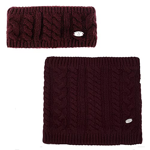 AnJuHoPa Snood Winter Frauen Zopfmuster Schal gestrickt Halswärmer Thermal Fleece gefüttert Klassischen Stil HeadNeck2pcsBGY AnJuHoPa Snood Winter Frauen Zopfmuster Schal gestrickt Halswärmer Thermal Fleece gefüttert Klassischen Stil HeadNeck2pcsBGY von AnJuHoPa