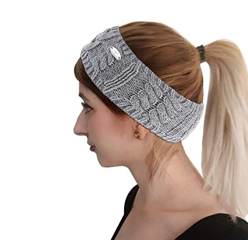 Stirnband Ohrwärmer Neckwarmer fluffy fleece Damen Grau von AnJuHoPa