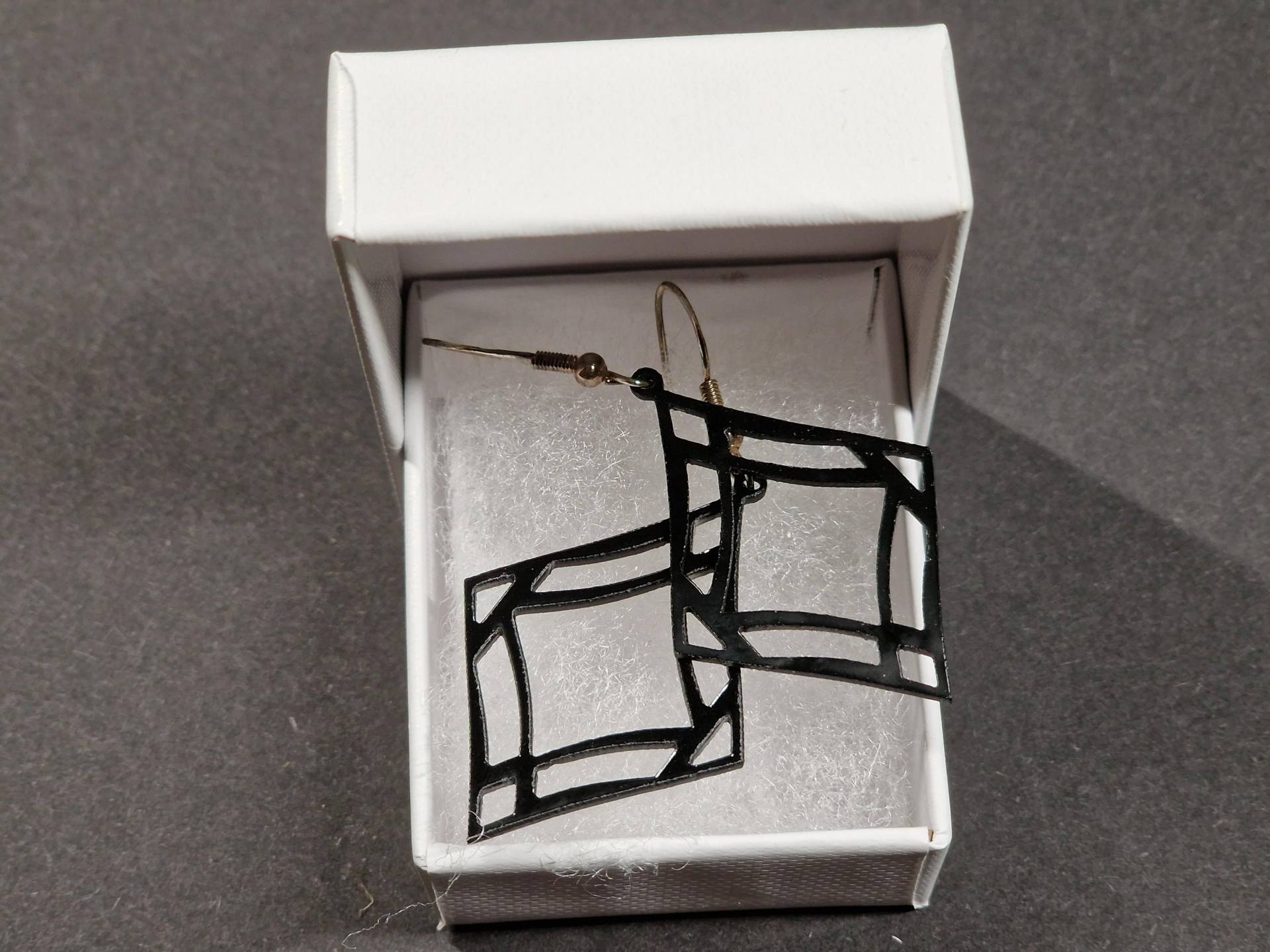Ohrringe - Acryl Schwarz Sterling Silber Nickelfrei Rhombus von AnKoDesignShop