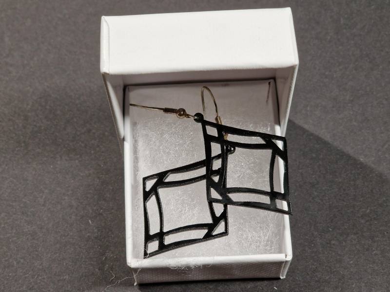 Ohrringe - Acryl Schwarz Sterling Silber Nickelfrei Rhombus Ohrringe - Acryl Schwarz Sterling Silber Nickelfrei Rhombus von AnKoDesignShop