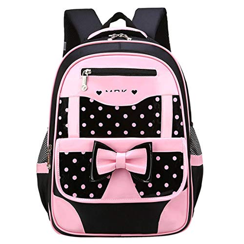 AnKoee Schulrucksack Schulranzen Mädchen Reisetasche, Schwarz_a, 33x16x44cm, Kinderrucksack von AnKoee