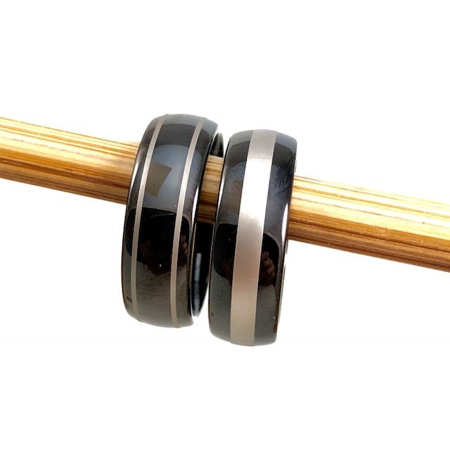 Wolfram Ehering Herrenring Schwarzer Für Männer Jahrestag Geschenk Ihn Verlobungsring von AnLJewelry