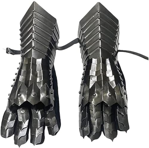AnNafi® Fantasy Stulpenhandschuhe | schwarzes Finish Antik Nazgul SCA Armor Stulpenhandschuhe Eisen | Schwarz handgefertigt Mittelalter | voll funktionsfähige Panzerhandschuhe Krieger Metallhandschuhe von AnNafi