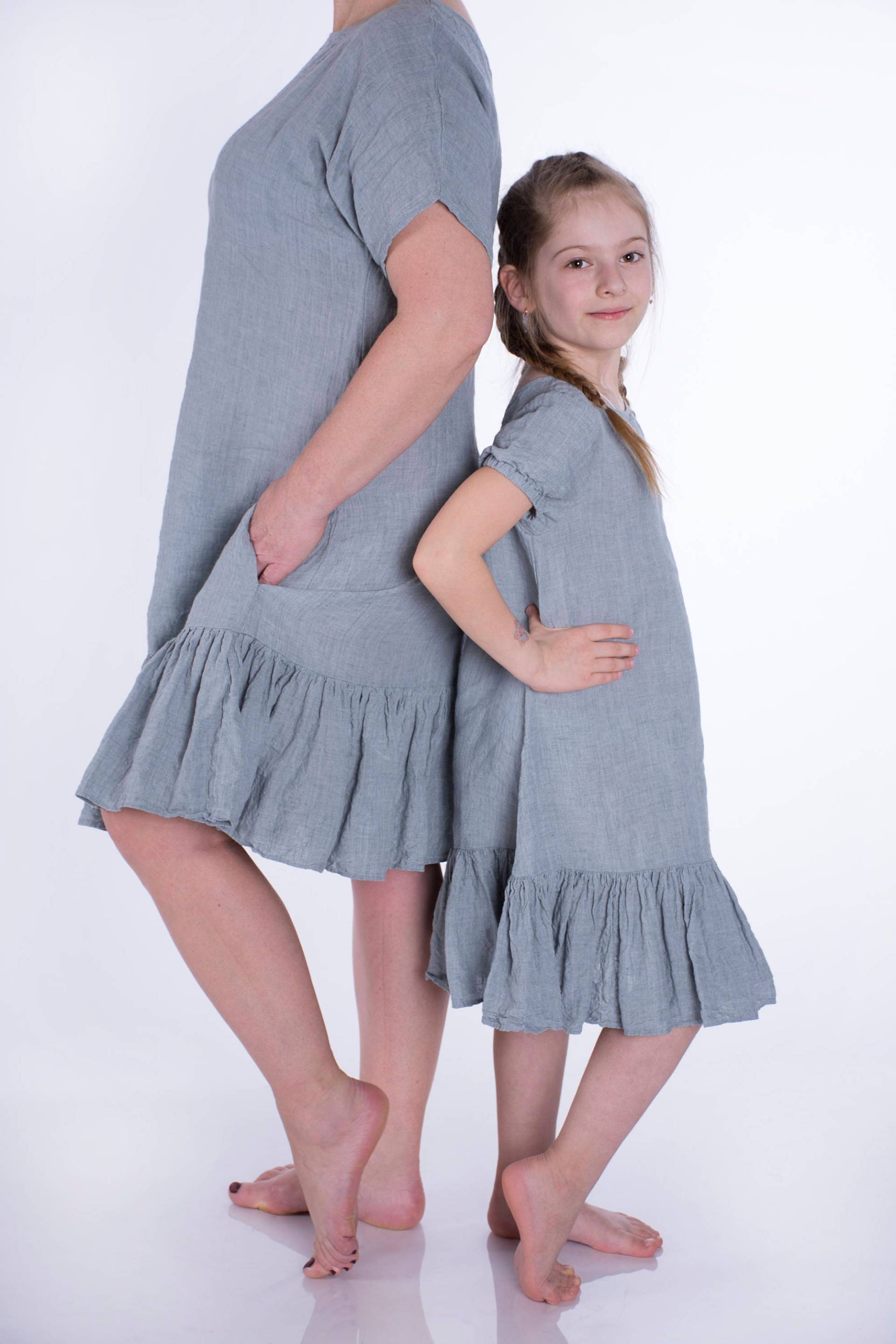 Leinen Mädchen Kleid, Kinder Sommer Rüschen Kleinkind Kleid Mit Kurzen Ärmeln, Blumenmädchen Familienfeiern Und Geburtstagskleid von AnSanLinen