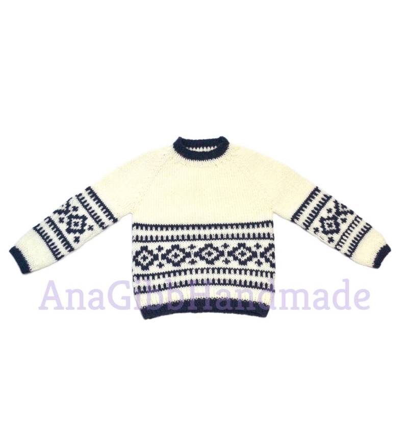 Handgemachte Wolle Argyle Pullover von AnaGibbHandmade