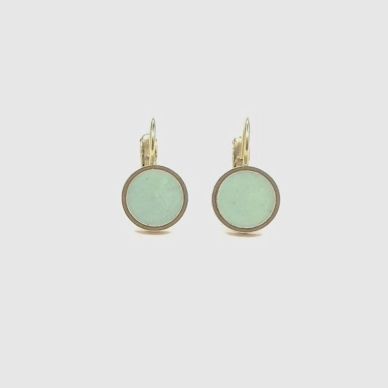 Ohrringe, Hängeohrringe Edelstahl Vergoldet Mit Polymerclay Grün, Durchmesser 8 Mm, Geschenk Freundin von AnaKarijoka