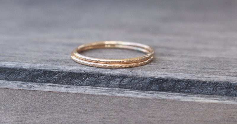 14 K Gelbgold Gefüllte Stapelringe 14 K Gelbgold Gefüllte Stapelringe von AnaKrolljewelry