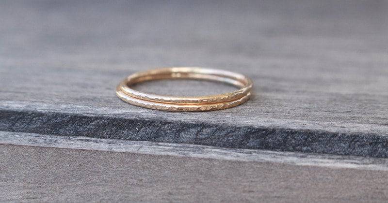 14 K Gelbgold Gefüllte Stapelringe 14 K Gelbgold Gefüllte Stapelringe von AnaKrolljewelry