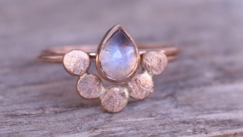 585 Rosegold Ringe Mondstein von AnaKrolljewelry