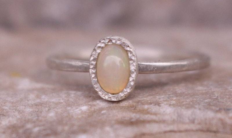 925 Sterling Silber Ring Opal von AnaKrolljewelry