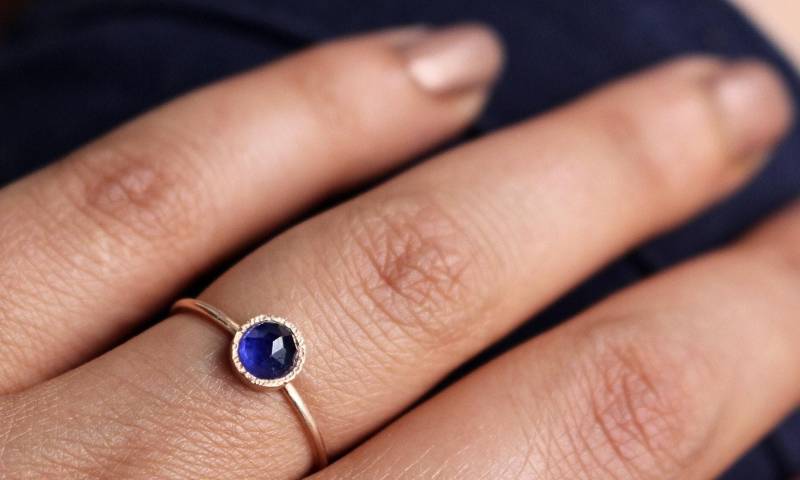 Blauer Saphir Ring 585 Gold Verlobungsring September Geburtstein Blauer Saphir Ring 585 Gold Verlobungsring September Geburtstein von AnaKrolljewelry