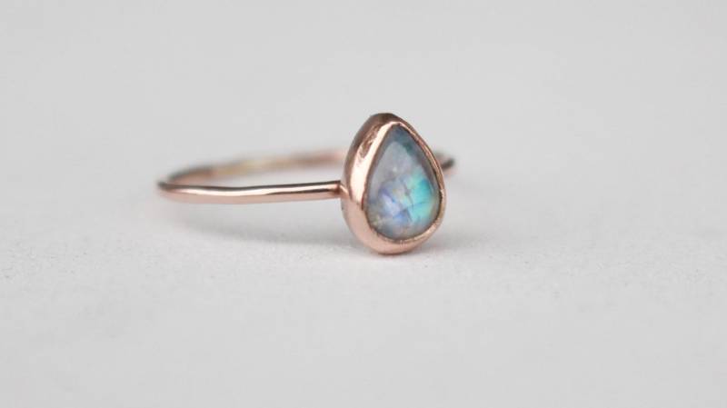 Mondstein Verlobungsring 585 Rosegold Juni Geburtsstein von AnaKrolljewelry