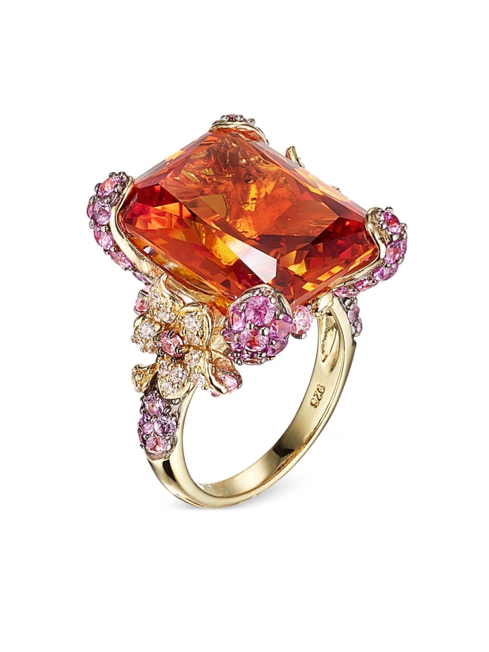 Anabela Chan 18kt Imperial Cinderella Weiß- und Gelbgoldring mit Saphiren und Diamanten - Orange von Anabela Chan