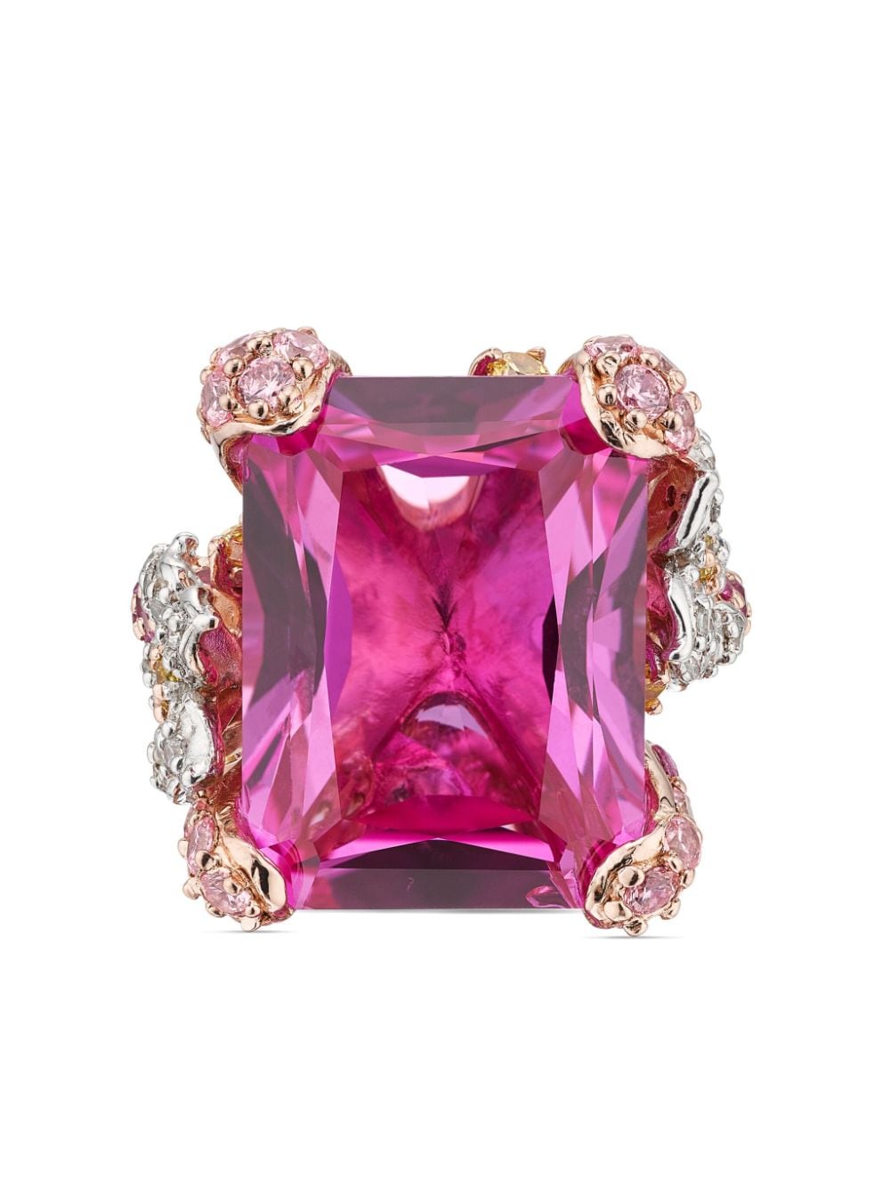 Anabela Chan 18kt Rose Cinderella Goldring mit Diamanten und Saphir - Rosa von Anabela Chan