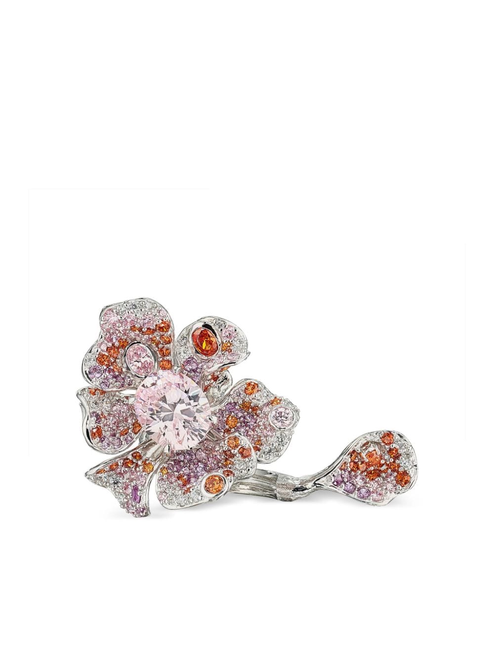 Anabela Chan 18kt Weißgoldring mit Saphir und Diamant - Rosa von Anabela Chan