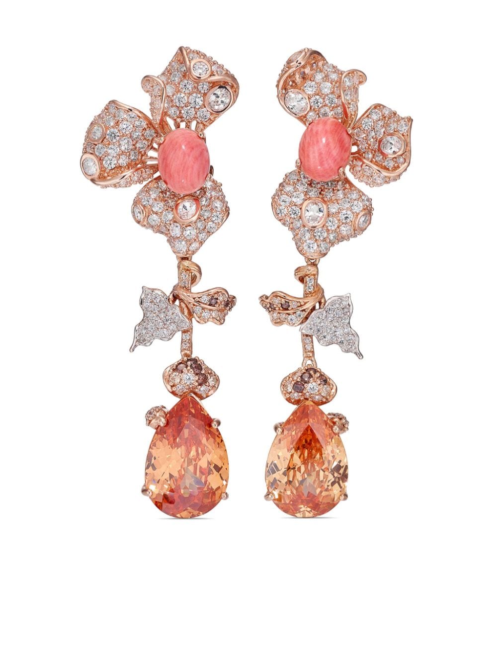 Anabela Chan 18kt rotvergoldete Orchid Ohrringe mit Zirin und Diamanten - Rosa von Anabela Chan