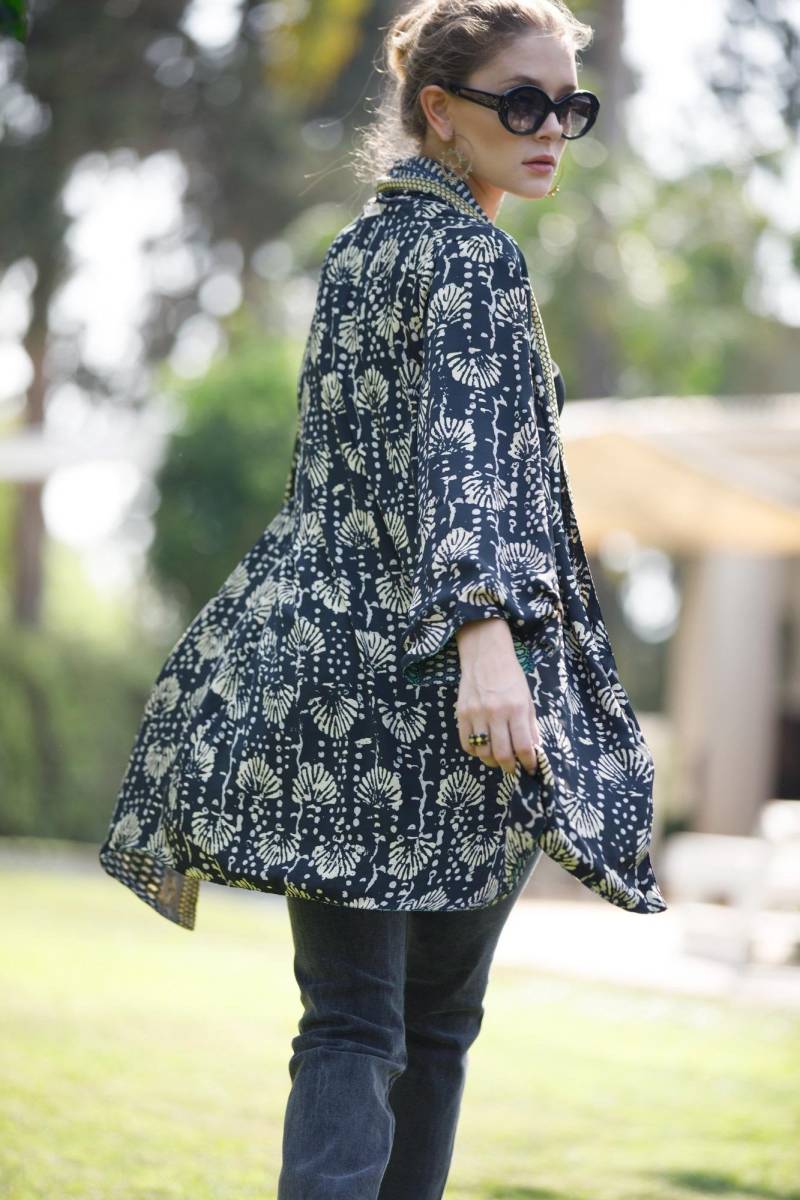 Boho Chic Leichte Doppelseitige Frauen Sommer Strickjacke, Reversible Casual Cover-Up, Kimono-Sleeve Oversize Cardigan Jacke von AnabellaWomen