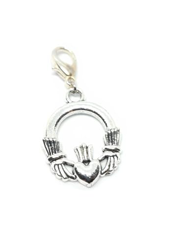 Anaconda-jewels Charm Claddagh Anhänger, Irish Symbol ca 40mm Anhänger versilbert von Anaconda-jewels