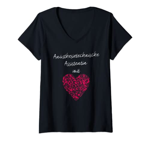 Damen Anästhesietechnische Assistentin mit Herz Narkoseärztin T-Shirt mit V-Ausschnitt Damen Anästhesietechnische Assistentin mit Herz Narkoseärztin T-Shirt mit V-Ausschnitt von Anästhesietechnische Assistentin Anästhesiepflege