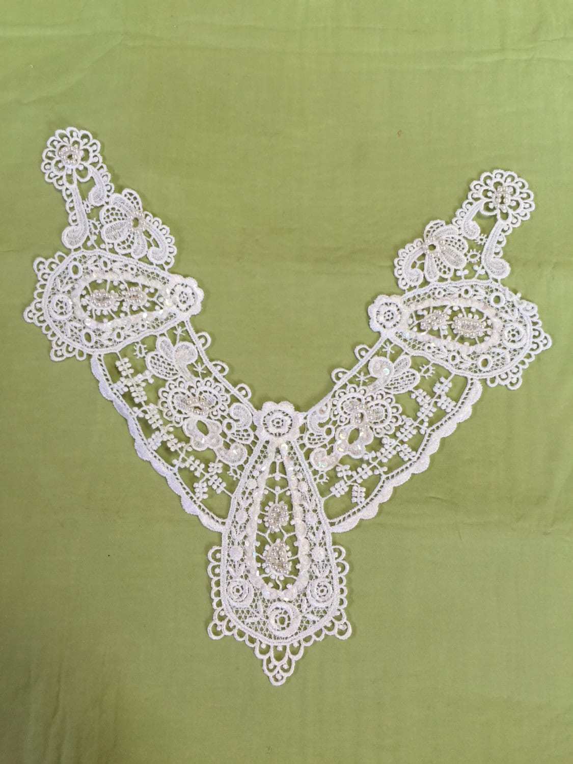 1 Weiße Perlen Applikation, Hochzeit Braut Diy, Kragen Ein Stück 1 Weiße Perlen Applikation, Hochzeit Braut Diy, Kragen Ein Stück von AnafrezNotions