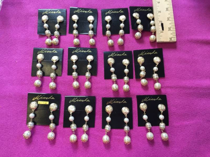 10 Paar Vintage 90Er Ohrclips Elegante Ohrhänger & Kunstperlen von AnafrezNotions