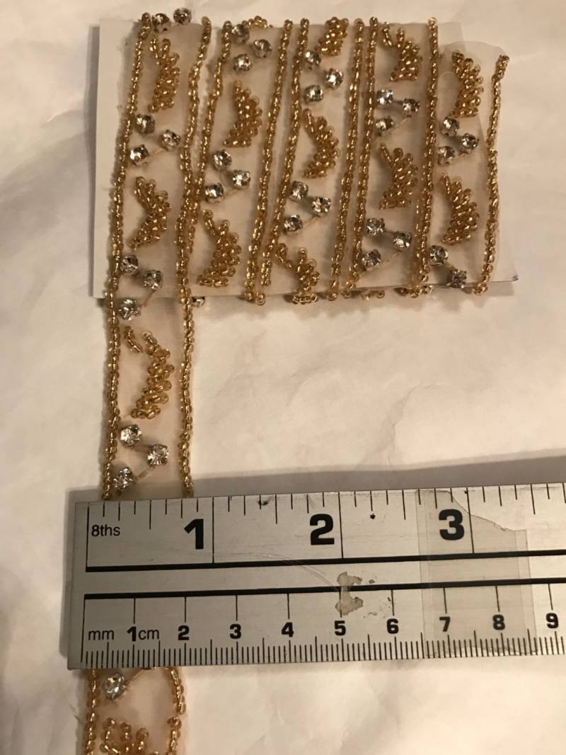34 Zoll Lange Goldperlen Strassbesatz 34 Zoll Lange Goldperlen Strassbesatz von AnafrezNotions