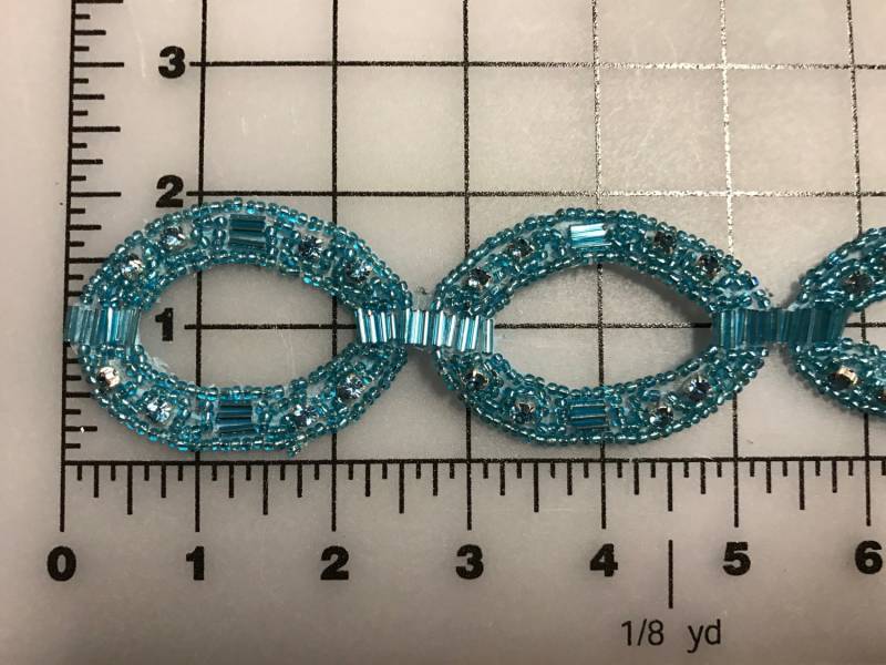 Aqua Perlen Kreis Mit Strass Motiv, Schmuck, Haarband, Flexibel, Verkauft Lose Lagerware von AnafrezNotions