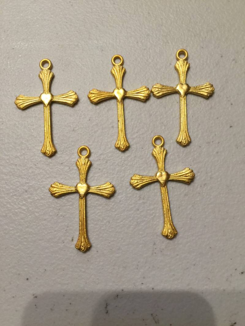 Gold Kreuz Anhänger, Vergoldete Goldanhänger. Wird Einzeln Verkauft von AnafrezNotions
