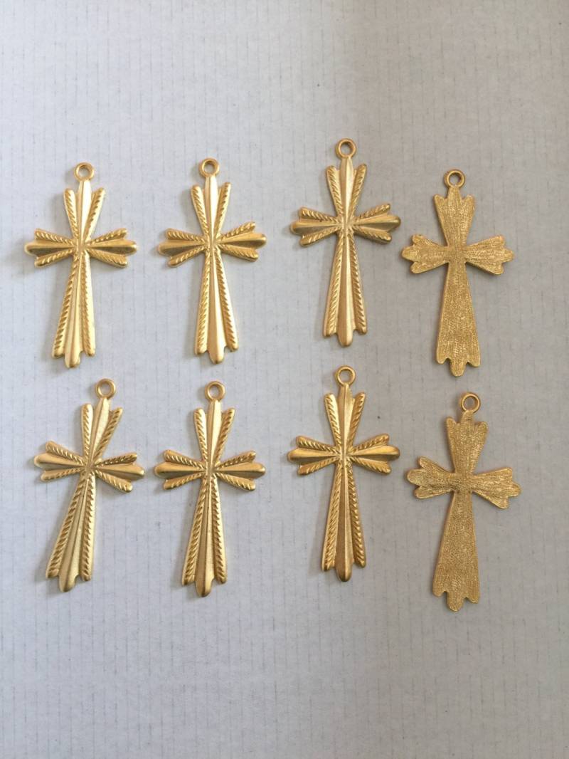 Gold Kreuz Anhänger, Vergoldete Goldanhänger. Wird Einzeln Verkauft von AnafrezNotions