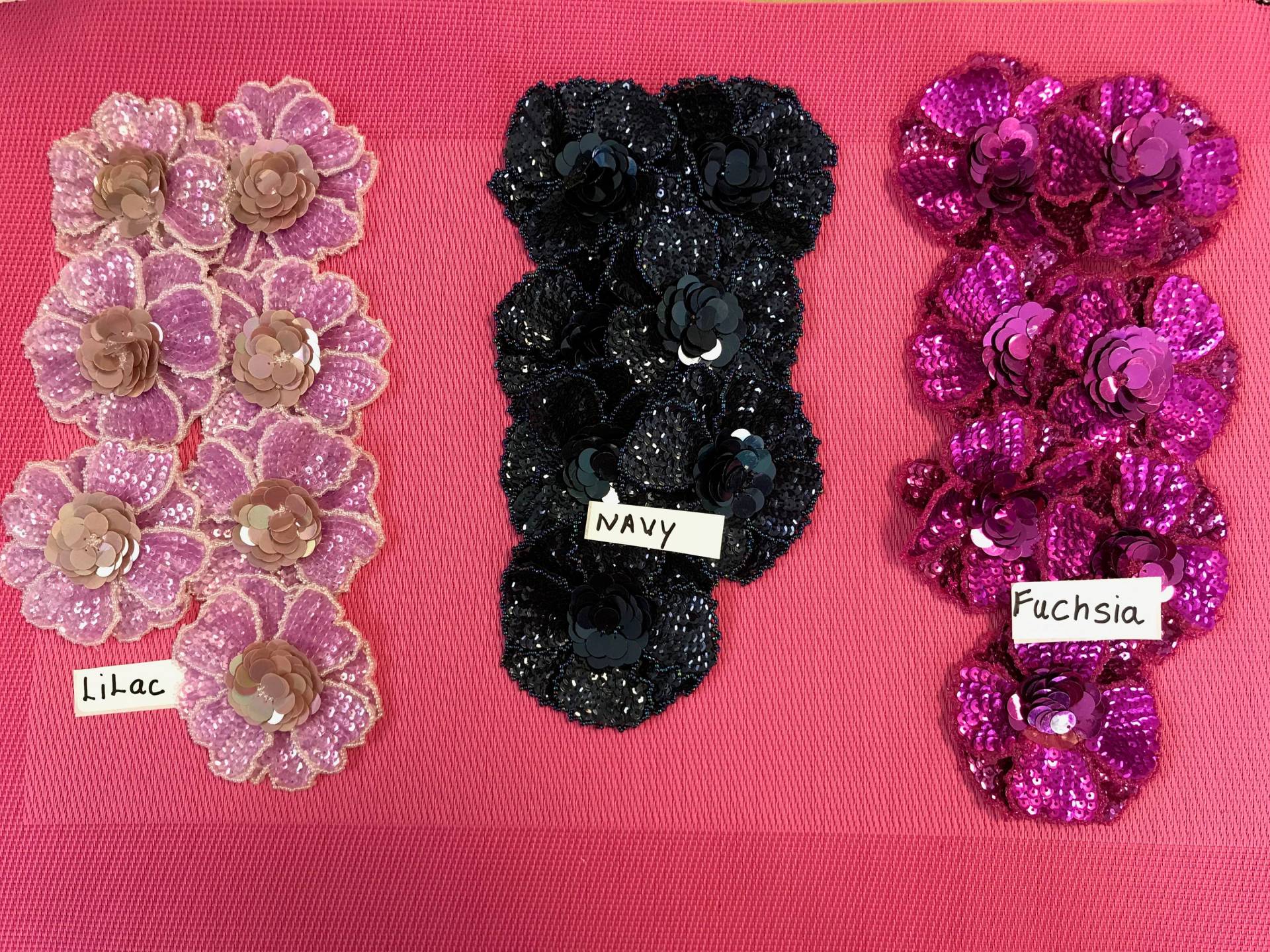 Pailletten Blume Applikation Aufnäher, Applikation. Wird Einzeln Verkauft. Flieder Blumen, Navy Fuchsia Blumen von AnafrezNotions