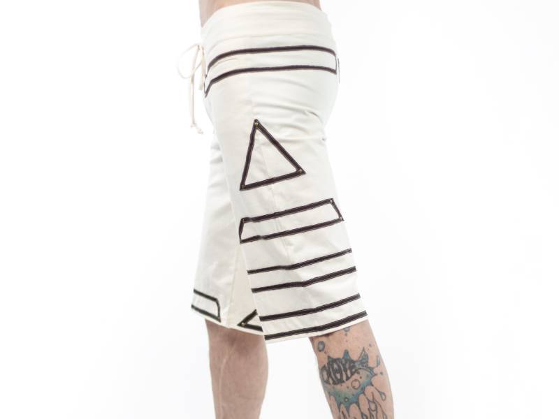 Herren Yoga Asana Shorts | Aus Biobaumwolle Festival Brennender Mann Kurze Hose Lounge-Shorts von AnahataDesign