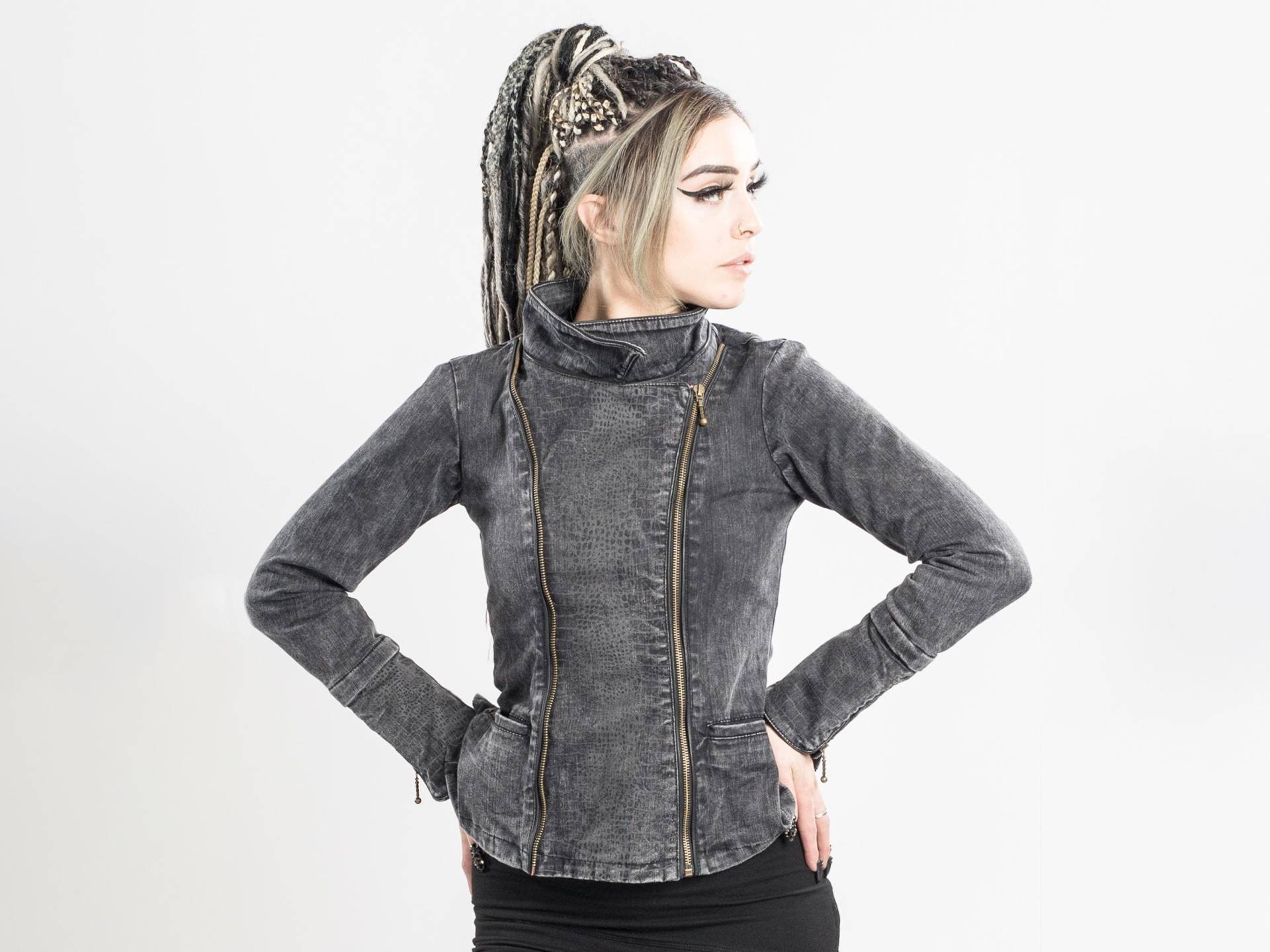 Zoic Bio Canvas Und Lederjacke, Festival Mode, Steampunk-Stil, Ausgefallene Jacke von AnahataDesign