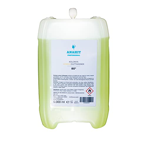 Anahit Professional Kolonya Lemon Duftwasser 80° Eau de Cologne | After Shave | Rasierwasser | Zitronenduft | Kölnischwasser 5000ml von Anahit